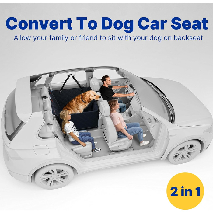 Розширювана підстилка на заднє сидіння для собак, 180 кг, жорстка основа, чохол на сидіння для собак, водонепроникна підстилка, ліжко для собак, авточохол для собак, SUV, вантажівка, чорний