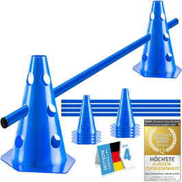 Набір перешкод для собак All Pets United®; Агілити-обладнання для собак та коней; Набір з перешкод, стержнів та конусів для тварин та футбольного тренування; Стійкий до погодних умов та стабільний (4 комплекти)