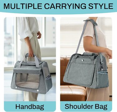 Транспортна сумка для котів та дрібних собак YooxArmor, 45 x 25 x 34 см, до 9 кг, сіра