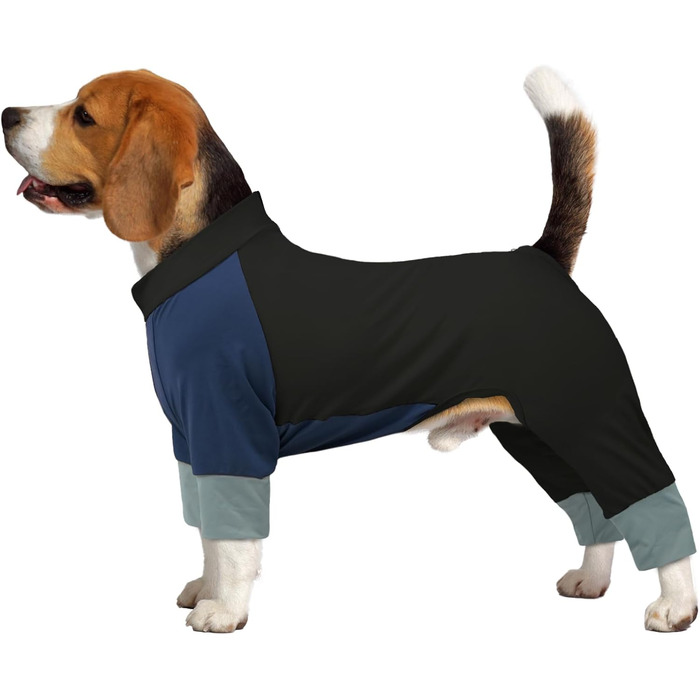 Піжама для собак Hjumarayan, чорна, L - зручний комбінезон для собак після операції та для прогулянок