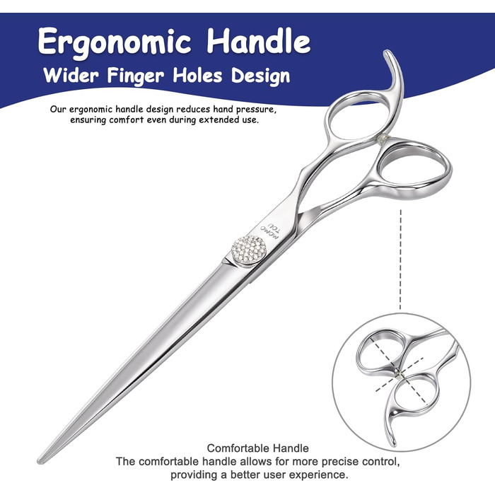 Професійна вигнута ножиця для грумінгу собак та котів, 440C сталь, 20.3 см (8 дюймів)