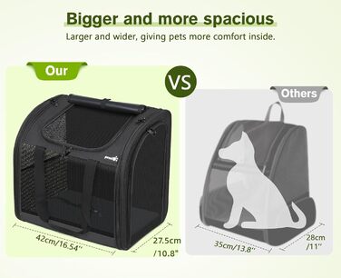 Рюкзак для собак та котів Pecute: переноска для 2 котів або 1 собаки, вентильована, сірого кольору