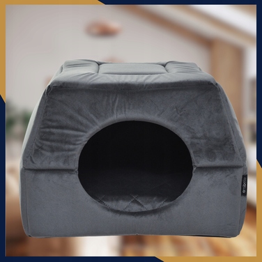 Ліжко-будиночок 2в1 для собак та котів, 48x48 см, антиковзальна підстилка
