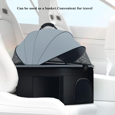 Візок для собак та котів, 2-в-1, сірий, до 15 кг, 56 x 24 x 61 см