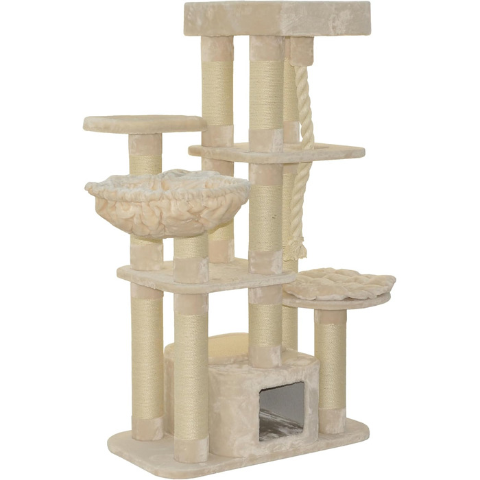 Котячий будиночок Nanook Memphis XXL - великий, з плюшем, для великих котів, 158 x 85 x 49 см, бежевий