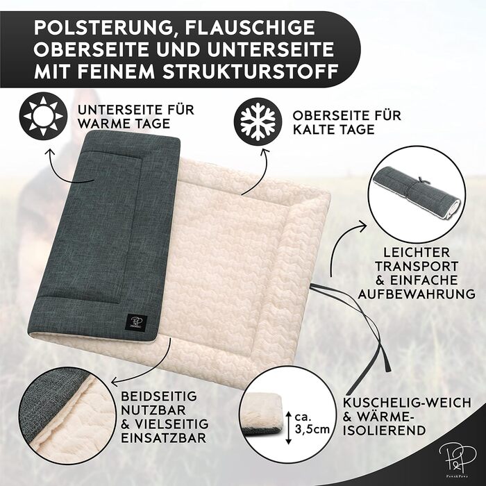 М'яка ковдра для собак Pawz 2 шт. | Квіткове ліжко для собак, дуже м'яке | Розмір: 100x70 см | Стильне, міцне та пральне, для переносок для собак | Ковдра для собак, ліжко для собак у дорозі | Подорожна ковдра для собак/кішок L (100x70 см)