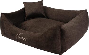 Собаче ліжко Sofa Vogue L 100x80 см, темно-коричневе – м'який диван для собак, подушка, лежак, 5 розмірів і 5 кольорів