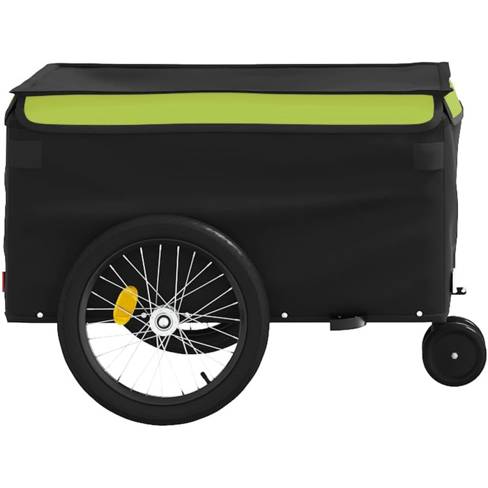 Причіп для собак, вантажний причіп для тварин, велосипедний причіп чорного та зеленого кольору (30 кг, залізо). Для покупок, відпочинку, велопоїздок. Швидка установка.