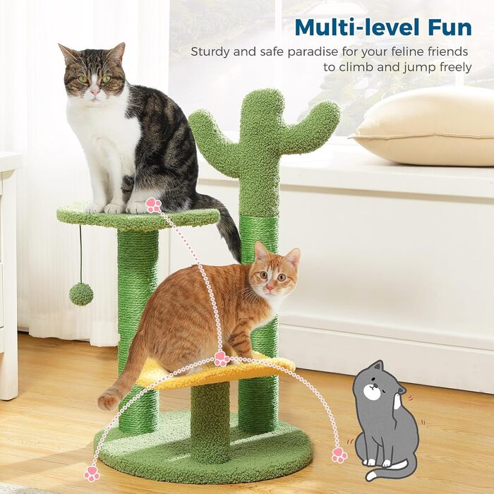 Когтеточка для котів Made4Pets Кактус, стовпчик для котенят, дряпка для котів