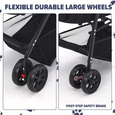 Візок для собак Siairo 3-в-1, чорний: візок, переноска, автокрісло, до 20 кг