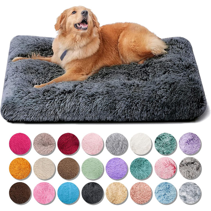 М'яке ліжко для собак великих порід, XXL, 110x75 см, антиковзаюче, темно-сіре, машинне прання