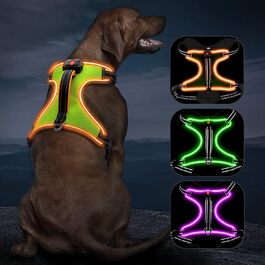 Світловий нашийник для собак з LED-підсвіткою, перезаряджуваний, для малих, середніх і великих порід