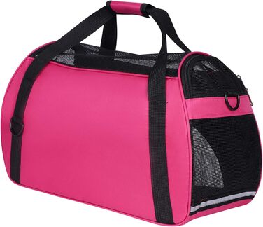 Транспортна сумка для собак та котів Haozaikeji, 50x33x22 см, рожева, дихаюча, складана
