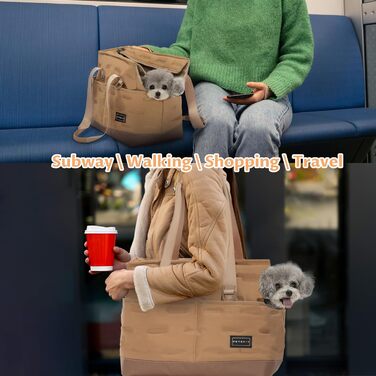 Сумка-переноска для собак Petsfit, дорожня сумка-рюкзак для цуценят та котів, колір хакі