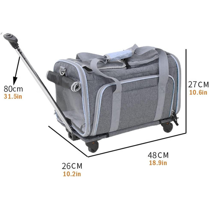 Розширювана переноска для домашніх тварин, переноска для котів/собак, переноска для подорожей знімними колесами, складана переноска для собак та котів середніх та маленьких порід (колір: Стиль C)