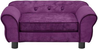 Софа для собак VidaXL Бордовий колір 72x45x30 см, плюшеве ліжко для собак та котів, диван для тварин