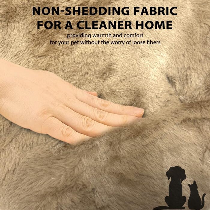 М'яке ліжко для котів та маленьких собак, 60x60x20 см, коричневе, плюшеве, для сну