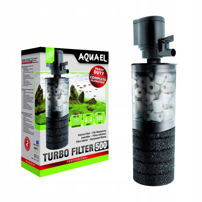 Внутрішній губковий фільтр Aquael Turbo Filter 500 (біологічна та механічна фільтрація)
