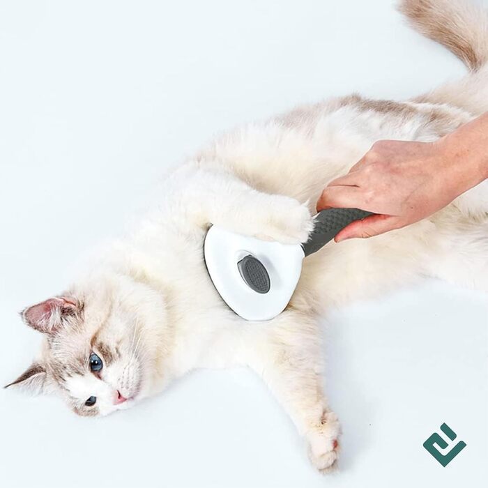 Щітка для тварин самоочищувана, для видалення шерсті котів та собак, видалення підшерстя, неслизька ручка (сіра)