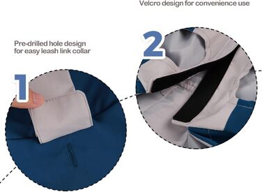 Водонепроникний дощовик для собак BPS з капюшоном та кишенею, 100% поліестер, M, Синій, BPS-9701AZ (M, 16183 Red)