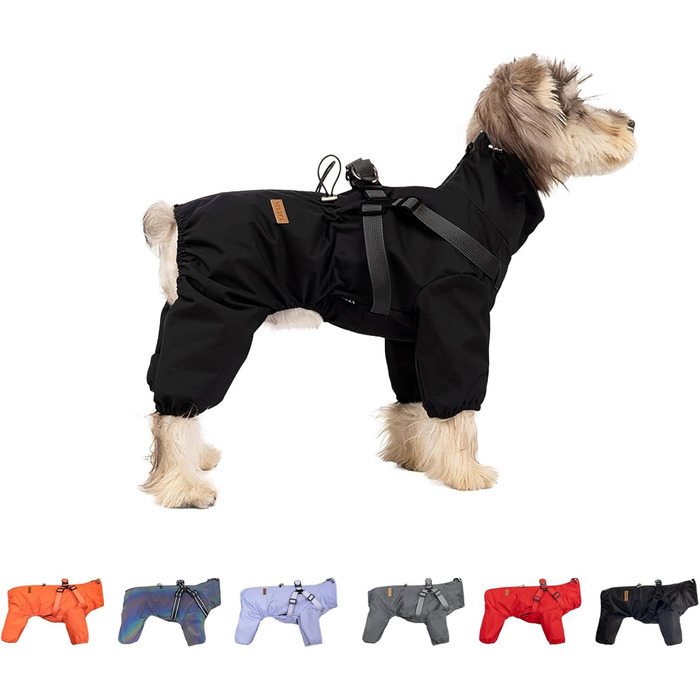 Водонепроникний комплект для собак BT Bear: жилет, дощовик, жилетка, XL, чорний