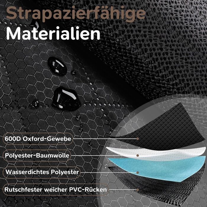 Захист для заднього сидіння автомобіля Angooni для собак - вологостійкий, неслизький, стійкий до подряпин (135×120cm) - універсальний захист для заднього сидіння 135см