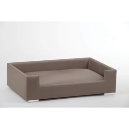Диван для собак Lycce із штучної шкіри, кольору тауп, 91x57x25 см