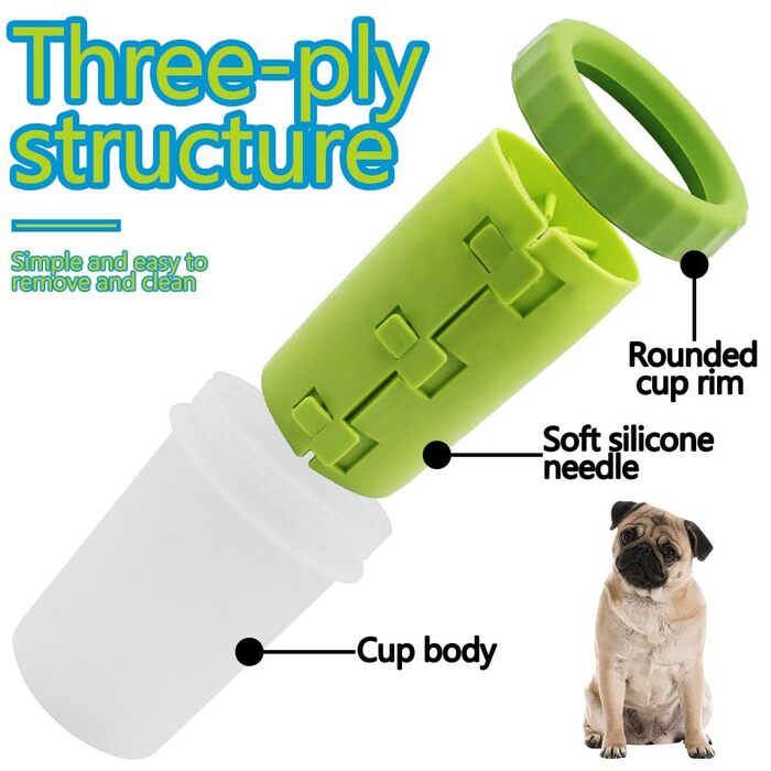 Силіконовий очищувач лап для собак, щітка для миття лап, видалення бруду та сміття, для великих собак, 1 шт.