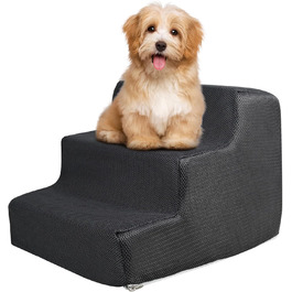 Сходинки для тварин BAODBF: 3 сходинки, 30 см, для собак та котів, миються, неслизькі, сірого кольору