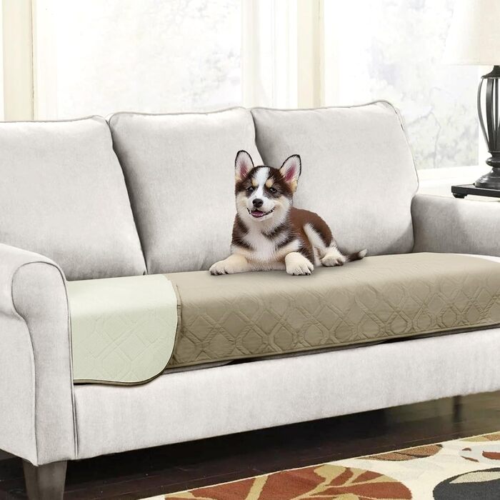 Водонепроникний килимок для собак, антиковзаюча підстилка для дивана та ліжка, захист від бруду, 137x208 см, бежевий