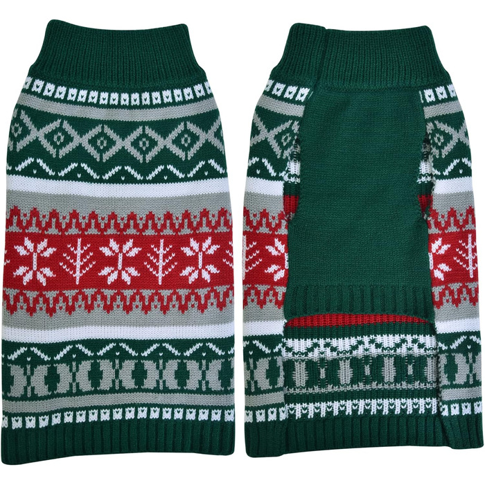 Теплий зимовий светр для собак середніх та великих порід, зелений. М'який, зручний, теплий костюм-светр для собак.
