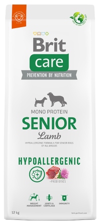 Сухий корм Brit Care Hypoallergenic Senior з ягнятиною для літніх собак, 12 кг