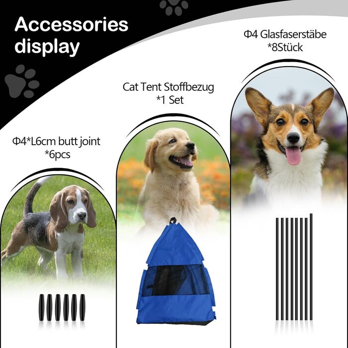 Зручне лежанка-будинок для собак та котів Babyezz, блакитна, L