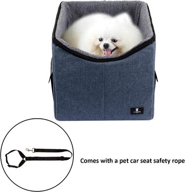 Автокрісло для собак X-ZONE PET середнє, синє, з кишенями і сумкою для перенесення, портативне ліжко для домашніх улюбленців