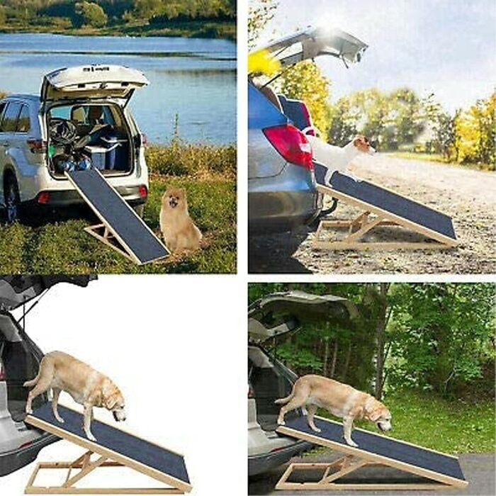 Дерев'яна пандус для собак та котів, 100 см, регульована висота, для ліжка, дивана, авто