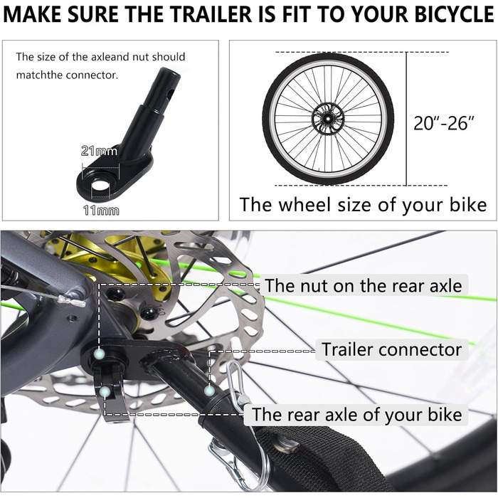 Фаркоп для велосипеда Sogesfurniture для собак, візок для собак на велосипеді, складаний, з кріпленням, прапорцем, відбивачем, 600D Oxford Canvas, червоний та чорний