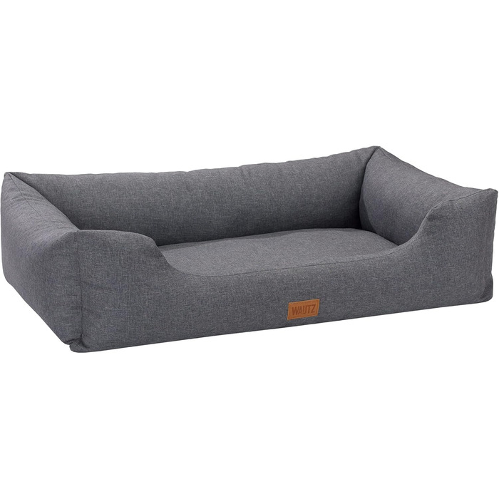 Софа-ліжко для собак MSS e.K. 60 x 44 см, сірий колір, знімний велюровий чохол та м'яка підстилка, 60 x 44 x 23 см. Підходить для великих собак, кошик для собак, лежанка для цуценят.