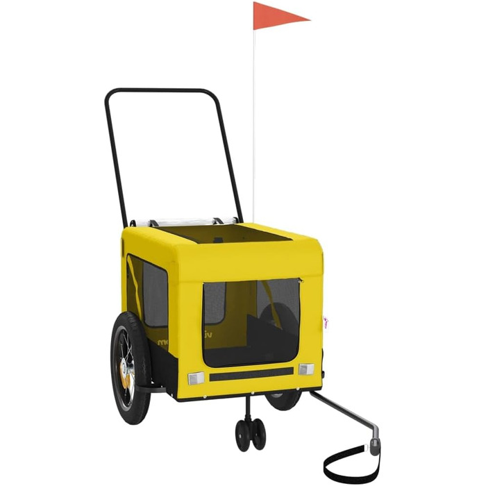 Причіп для велосипеда ZEYUAN для собак (жовто-чорний), оксфордська тканина та сталь, вантажний причіп, ручний візок