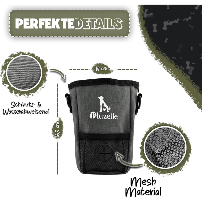 Сумка для ласощів SnackKeeper з магнітною застібкою, 650 мл, з дозатором пакетів для вигулу собак, на пояс, сірого кольору