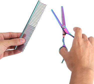 Набір професійних ножиць для грумінгу собак Restokki, нержавіюча сталь, для догляду за довгою та короткою шерстю собак, котів та інших домашніх тварин