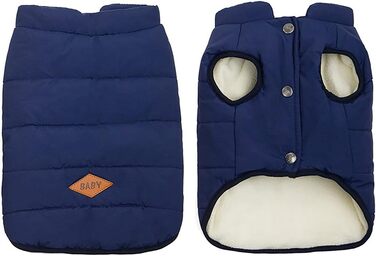 Теплий зимовий одяг для собак: флісова куртка від холоду для маленьких собак та бульдогів (M, блакитний)