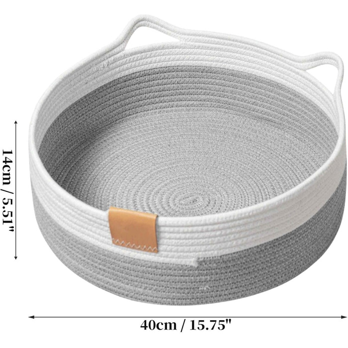Тканинне ліжко для котів, 40 см в діаметрі, складаний кошик-гніздо, дихаюче ліжко для домашніх тварин, стійке до подряпин універсальне ліжечко для кошенят, світло-сірий колір