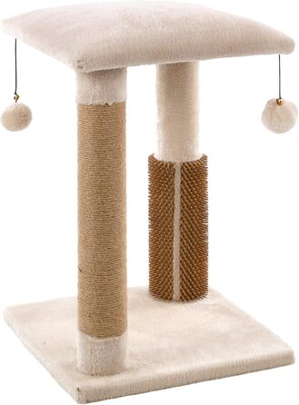 Дерев'яний кігтечка Flamingo Kratzbaum UNA – Кремовий/Натуральний | Компактний, стильний, ідеальний для котів для дряпання та відпочинку
