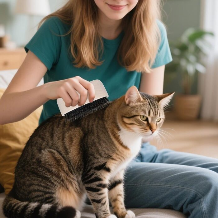 Щітка для вичісування котів та собак, аксесуари для догляду за тваринами з довгою шерстю, для кошенят, цуценят, щоденного догляду вдома та на вулиці, для спа-процедур та купання. Білий колір.