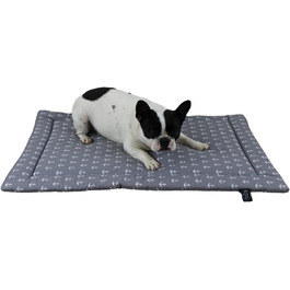 Літня собача лежанка HS-Hundebett® XS 45x65 см, бавовна з наповнювачем, двостороння, прана, легка, анкер сірий, вироблено в Німеччині