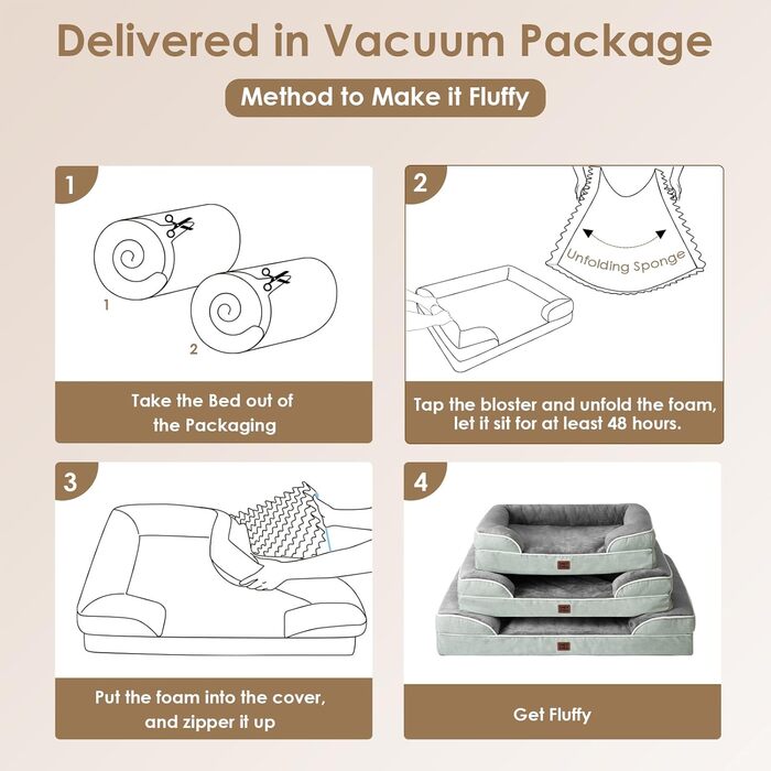 Ортопедичне ліжко для собак EHEYCIGA, великі породи, 112x81 см, кошик для собак з Memory Foam, XL, водовідштовхувальне, неслизьке, з високим бортиком, сіро-зелене