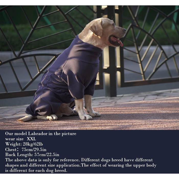 Теплий флісовий халат для собак, цільнотіла куртка на чотирьох ногах, регульований пуловер на блискавці, зимовий одяг, ідеально підходить для собак в приміщенні та на вулиці, для маленьких, середніх та (XL, блакитний)