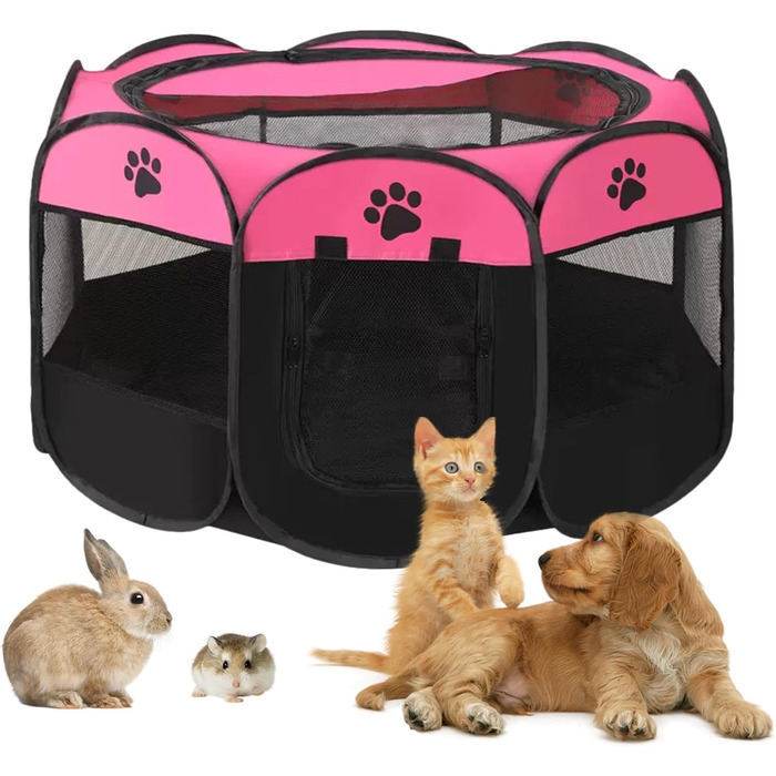 BRIMOREA Клітка для котів та собак, забіг для цуценят 74x74x43 см, клітка-вольєр для тварин, коричнева