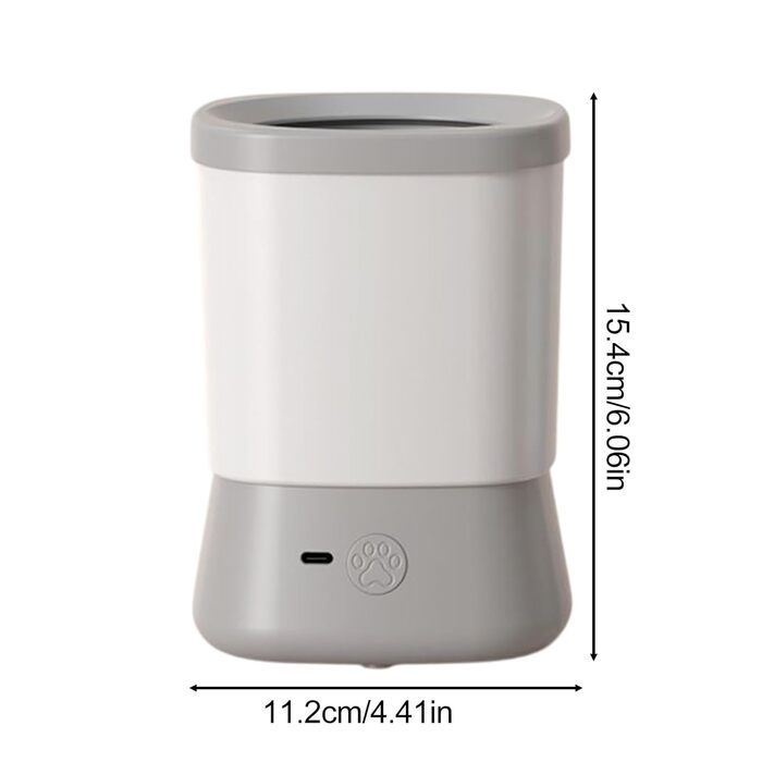 Автоматичний мийник лап для собак | Анти-розбризкування, 2 швидкості, портативний, для малих, середніх та великих собак (сірий)