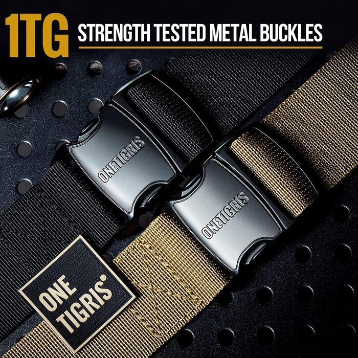 Шлейка для собак OneTigris з металевою пряжкою, тактична шлейка для великих собак, регульована, чорна, M